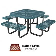 46 Octagon Rolled Picnic Table Portable