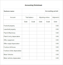 5 Accounting Worksheet Templates Free Excel Documents