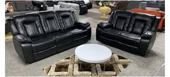 2 manual recliner sofa set with drinks