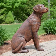 Brown Labrador Statue 32in H Made
