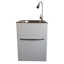 Alibaba.com offers 863 utility laundry sink products. Presenza All In One 24 2 In X 21 3 In X 33 8 In Stainless Steel Utility Sink And Large White Drawer Cabinet Ql040 The Home Depot