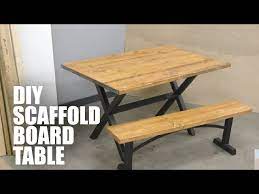 table and bench using scaffold boards