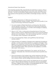 international finance essay questions doc 