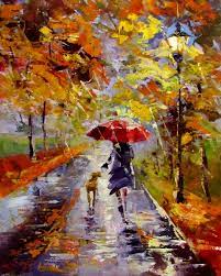 Купить картину «Осенний дождик» в жанре осенний пейзаж, маслом на холсте, в  стиле импрессионизм, Анна Колос | KyivGallery
