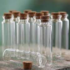 36 Mini Clear Slender Glass Bottles