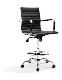 Drafting chair or standing desk chair? Artiss Office Chair Veer Drafting Stool Mesh Chairs Armrest Standing Desk Black Myer