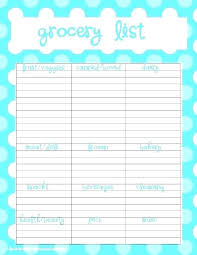 Free Printable Blank Shopping List Template Grocery Lists