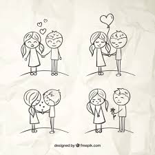Love Couples Sketches Vector Free Download