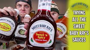trying all of sweet baby ray s sauces