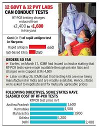 Doh considers this method as the most accurate. Haryana Caps Rt Pcr Test Cost At Rs 1 600 Gurgaon News Times Of India