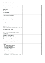Event Planning Template Doc