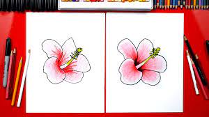 how to draw a hibiscus flower art for
