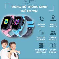 Đồng hồ thông minh trẻ em Y92 Nghe gọi, Định vị, Tiếng Việt, Giám sát hành  trình, Chặn số lạ, Chống nước IP67 - HV Store