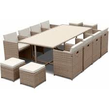 8 To 12 Seater Rattan Cube Table Set
