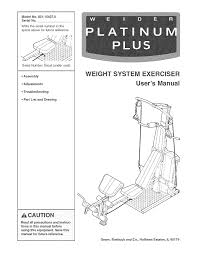 Weider Platinum Plus 831 15407 0 User S Manual Manualzz Com