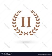 Letter H Laurel Wreath Logo Icon Design Template