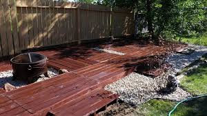 pallet deck and outdoor garden floor