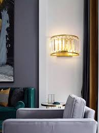 1 Modern Gold Crystal Wall Lamp For