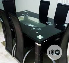 quality 6 seater glass dining table
