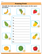 fruit and vegetables worksheets