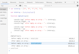 how to empty an array in javascript