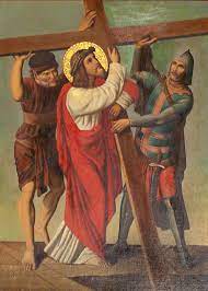 cyrene helps to carry the cross