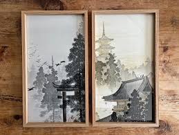 Framed Asian Wall Art Crane Usko Co Uk