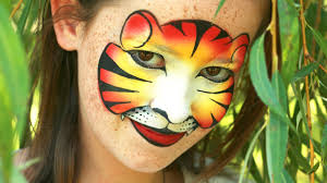 tiger face painting mask tutorial