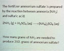 solved the fertilizer ammonium sulfate