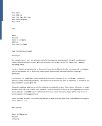 Formal Meeting Request Letter Sample Top Form Templates
