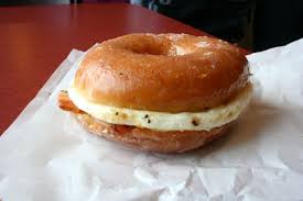 egg glazed donut breakfast sandwich