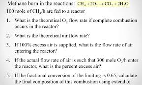 Reaction Methane Burn In The Reactions