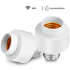 Innens Smart Wifi Light Bulb Socket Smart E27 E26 Light Bulb Adapter Smart Remote Control Light Lamp Bulb Holder Work With Alexa Google Home Ifttt No Hub Required White 2 Pack Amazon Com