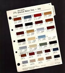 1983 Amc American Motors Jeep Color Chip Chart Paint Sample