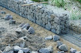 Unfinished Gabion Fence Wall