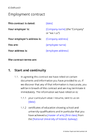 employment contract template ireland