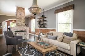 rustic chic living room with natural