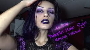 glittery purple halo eye glitter lip
