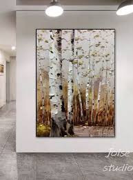 Autumn Birch Tree Painting Original Oil