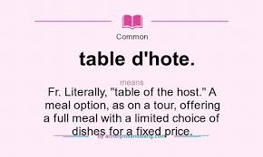 table d hote stands for fr literally