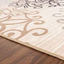 superior leigh non slip fl medallion indoor washable area rug 10 x14 beige