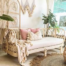 linen upholstered sofa rattan frame