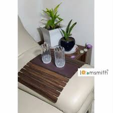 Brown Wooden Arm Rest Tray For Sofa