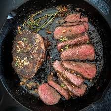 perfectly seared cast iron steak