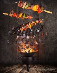 Kettle Grill With Hot Briquettes