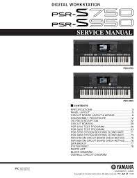 Once you connect your keyboard with your computer, you can use a digital your yamaha keyboard may have different usb ports depending on the model. Yamaha Psr S750 Service Manual Pdf Download Manualslib