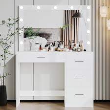 modern makeup vanity table with lights