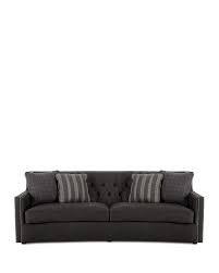 Bernhardt Madeline Gray Tufted Leather Sofa
