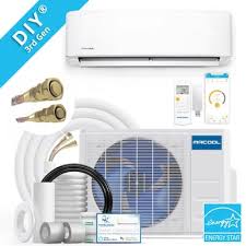 The installation process of the air conditioner can be divided into two stages: Mrcool 12000 Btu 115 Volt 12 70 Eer 1 Ton 500 Sq Ft Smart Ductless Mini Split Air Conditioner With Heater In The Ductless Mini Splits Department At Lowes Com