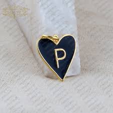 925 Silver Initial Heart Pendant P